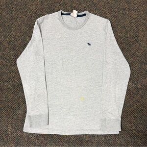 Abercrombie Grey Thermal Long Sleeve Embroidered Logo M